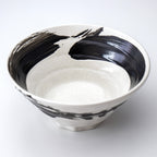 Mino-yaki Ceramic Noodle Bowl - Brushed, White