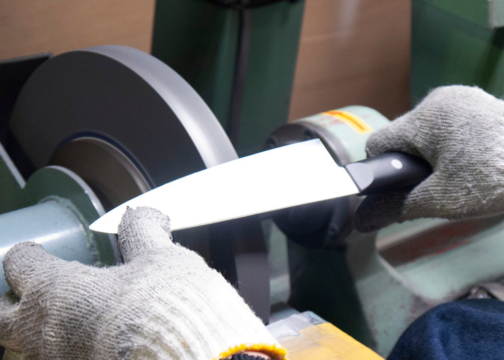 Japanese Kitchen Knife being Edged