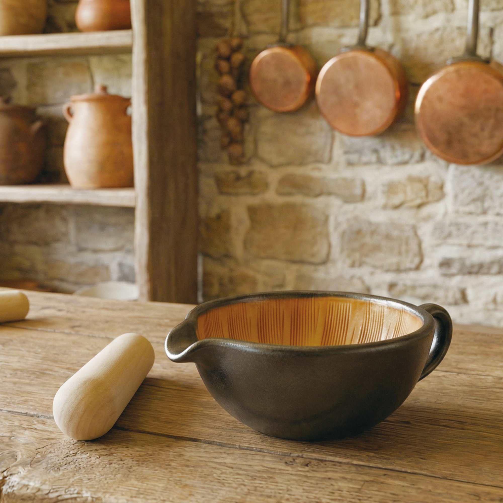 Japanese Suribachi Mortar & Pestle Set - Black