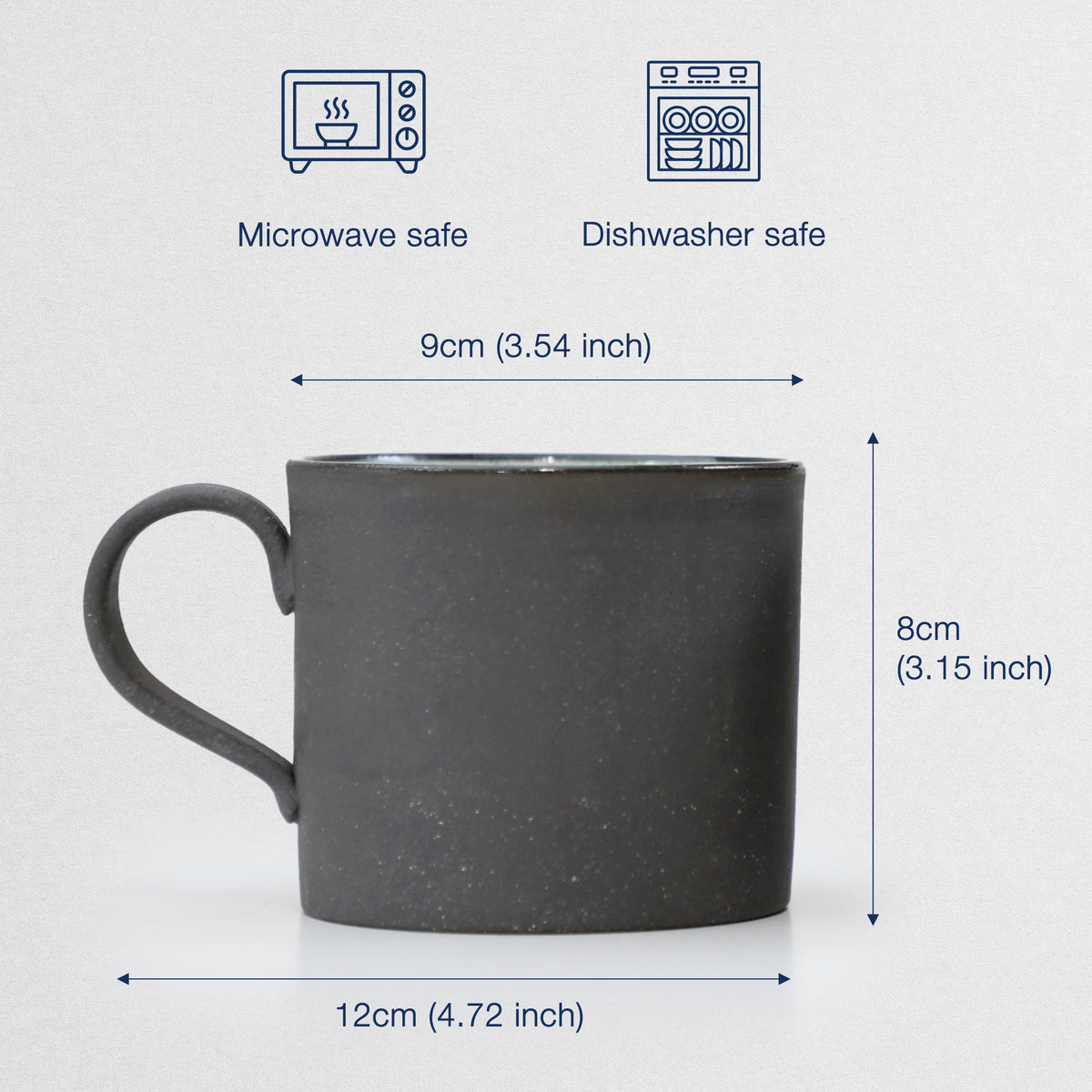 Mino-yaki Peridot green ceramic mug, view 3