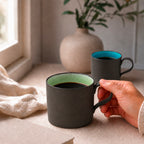 Mino-yaki Peridot green ceramic mug, view 4