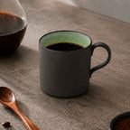 Mino-yaki Peridot green ceramic mug, view 2