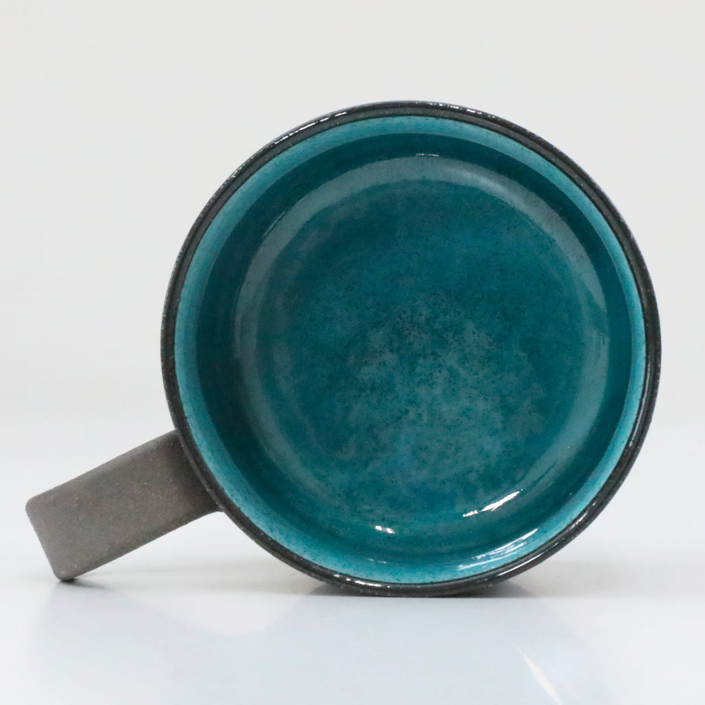 Mino-yaki blue ceramic mug, view 5