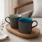 Mino-yaki blue ceramic mug, view 7
