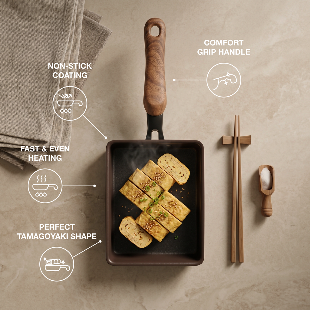 Tamagoyaki Pan, Made in Japan, 144 x 194 mm