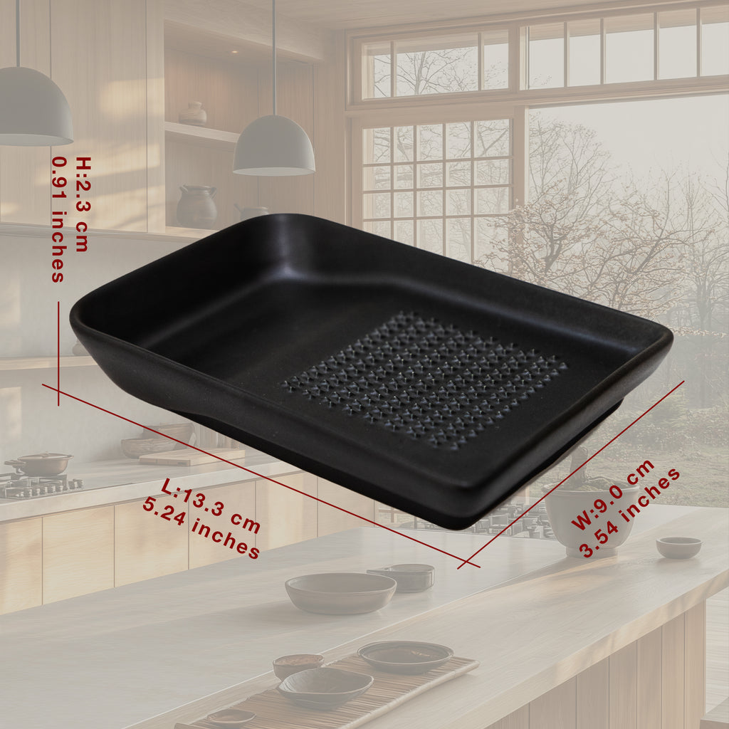 Ceramic Grater Plate for Wasabi, Ginger, Garlic and Onion