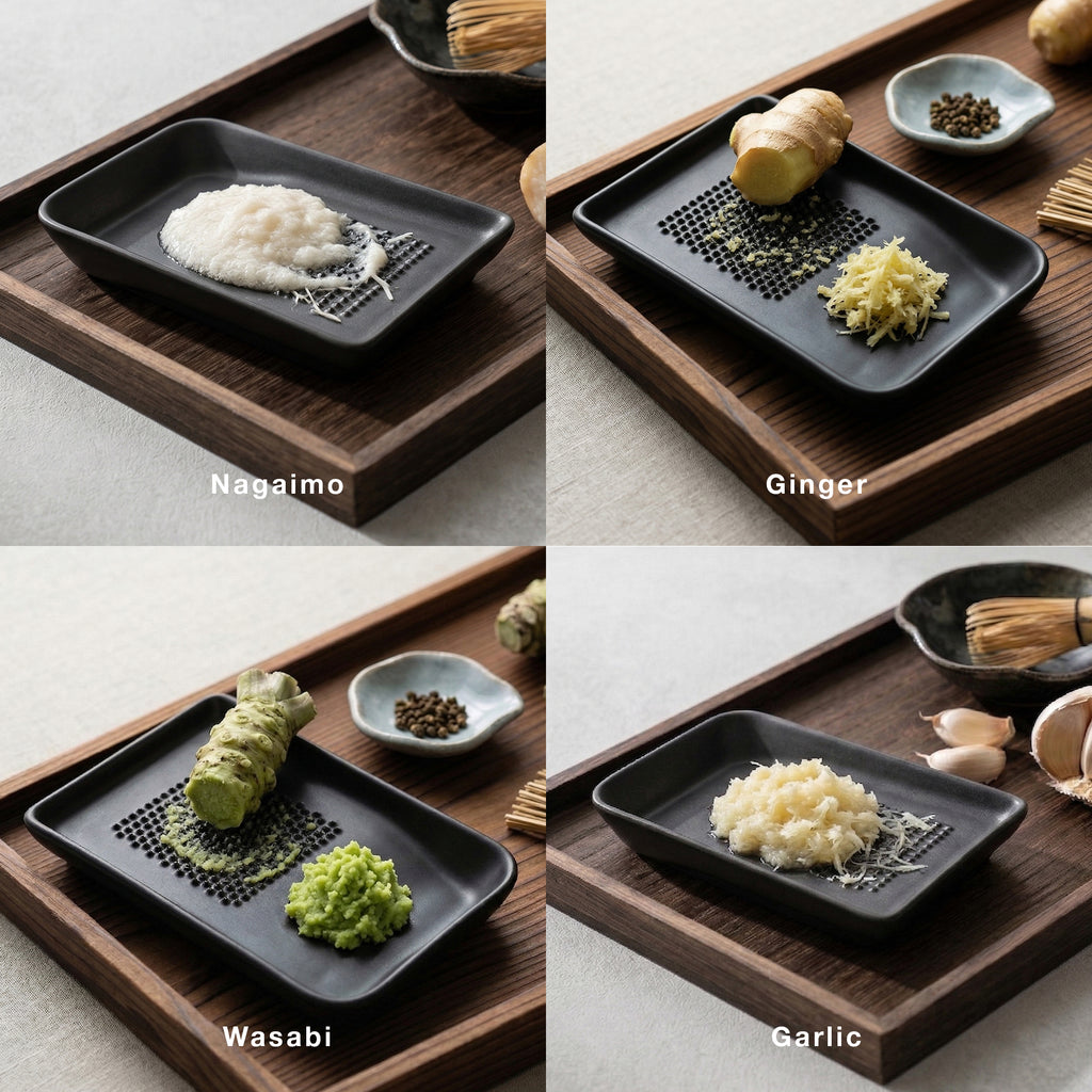 Ceramic Grater Plate for Wasabi, Ginger, Garlic and Onion