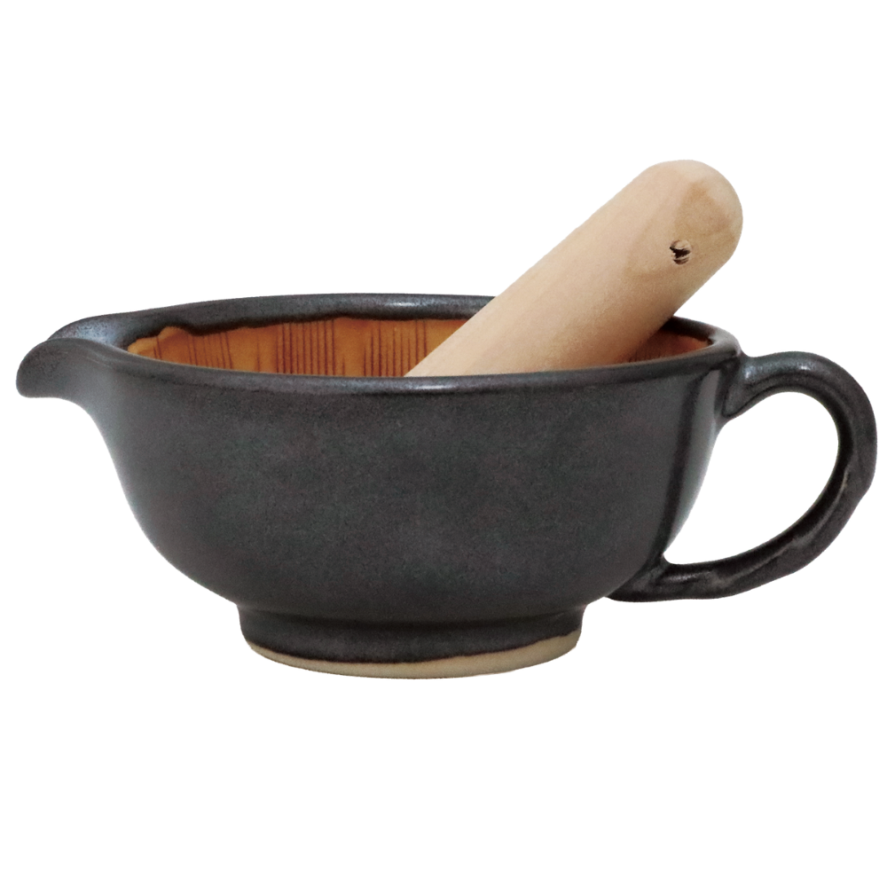 Japanese Suribachi Mortar & Pestle Set - Black
