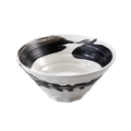 Mino-yaki Ceramic Noodle Bowl - Brushed, White