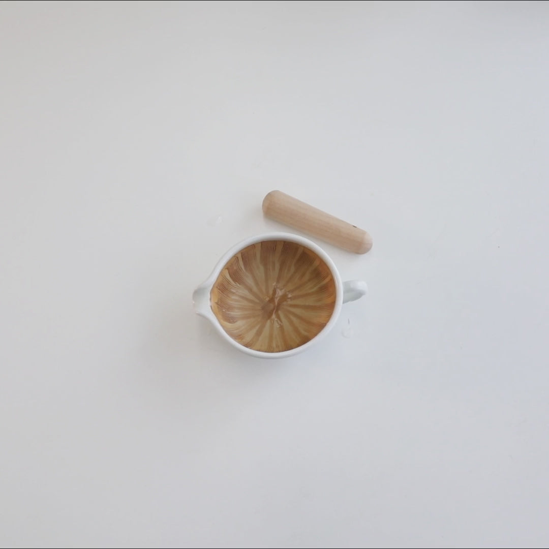 Japanese Suribachi Mortar & Pestle Set - White